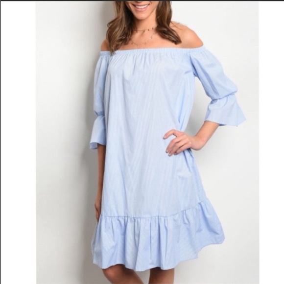 🆕 Off the shoulder Poplin Dress - Picture 1 of 3